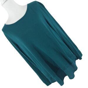 ANN TAYLOR LOFT! EMERALD GREEN ULTRA LIGHTWEIGHT SWEATER, CHIFFON SKIRT! SZ L